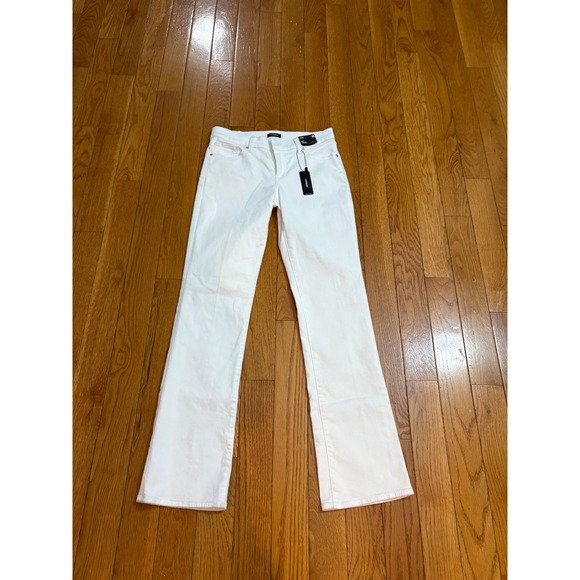New Express Editor Boot Low Rise White Jeans Women's Size 6R Denim Pants - Picture 1 of 9